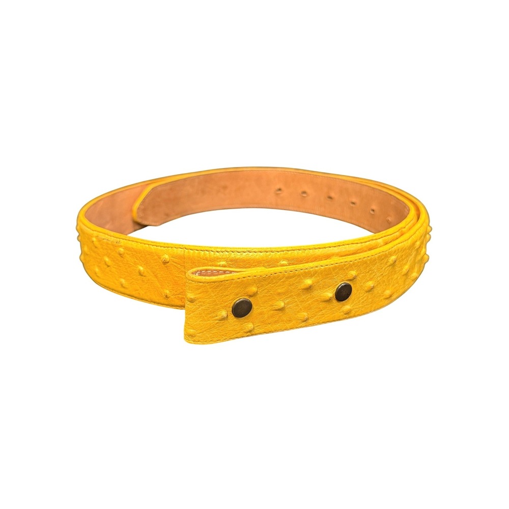 Bandido Boots Mens Yellow Ostrich Leather Belt Strap Size 42 SAGC QH Mexico
